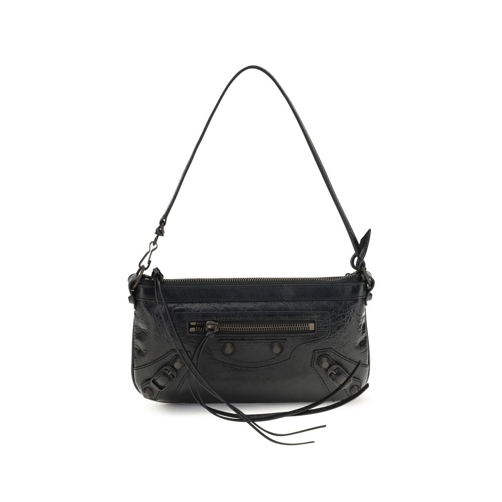Balenciaga Black Lamb Ovis Aries Aries Shoulder Bag - Luxury Boutique Co
