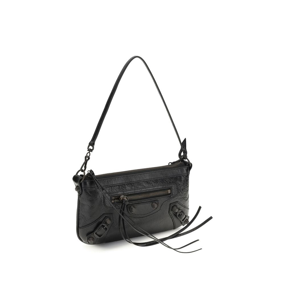 Balenciaga Black Lamb Ovis Aries Aries Shoulder Bag - Luxury Boutique Co
