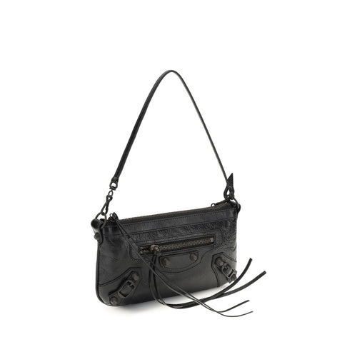 Balenciaga Black Lamb Ovis Aries Aries Shoulder Bag - Luxury Boutique Co