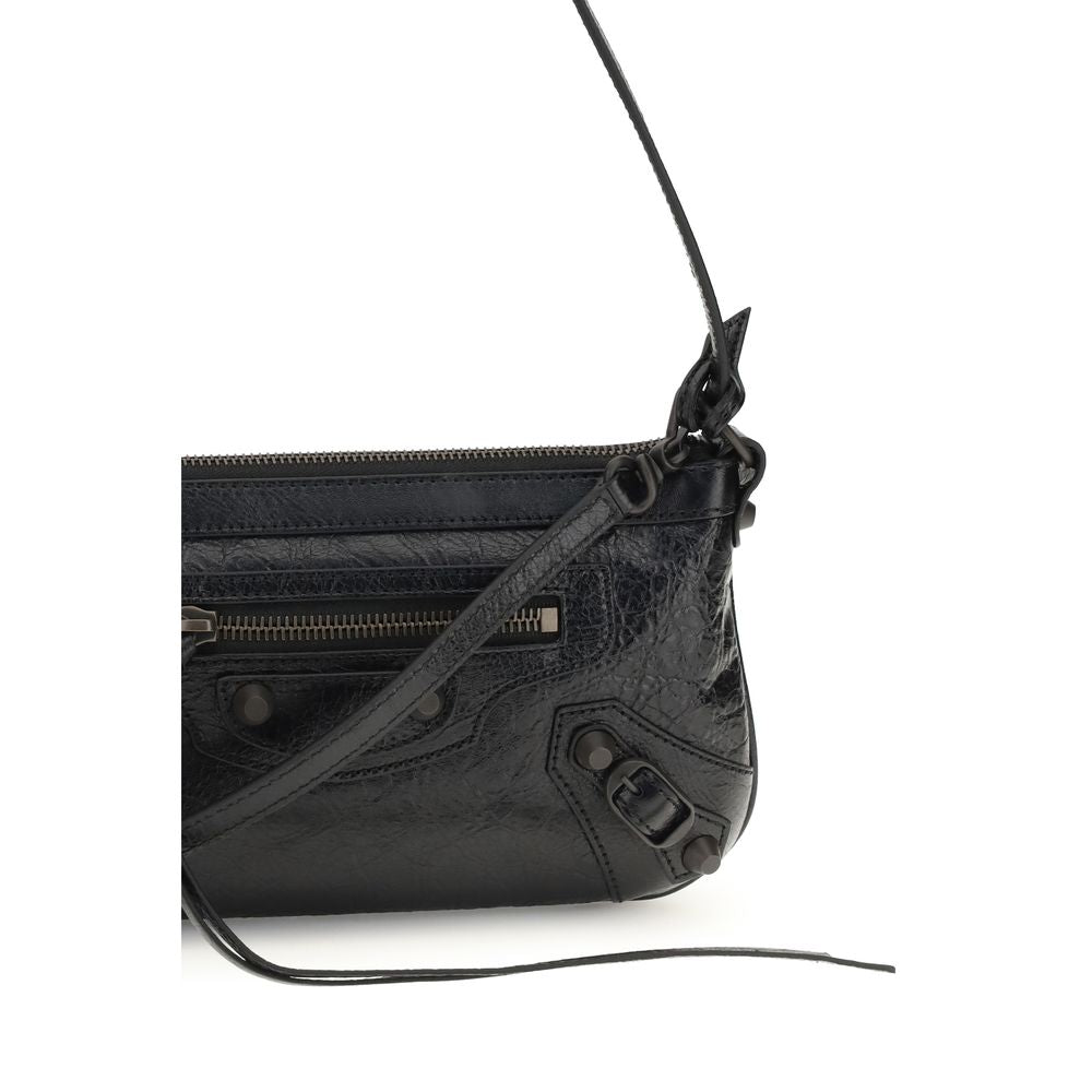 Balenciaga Black Lamb Ovis Aries Aries Shoulder Bag - Luxury Boutique Co