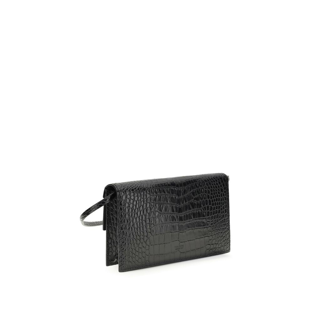 Tom Ford Black Calf Leather Bos Taurus Shoulder Bag - Luxury Boutique Co