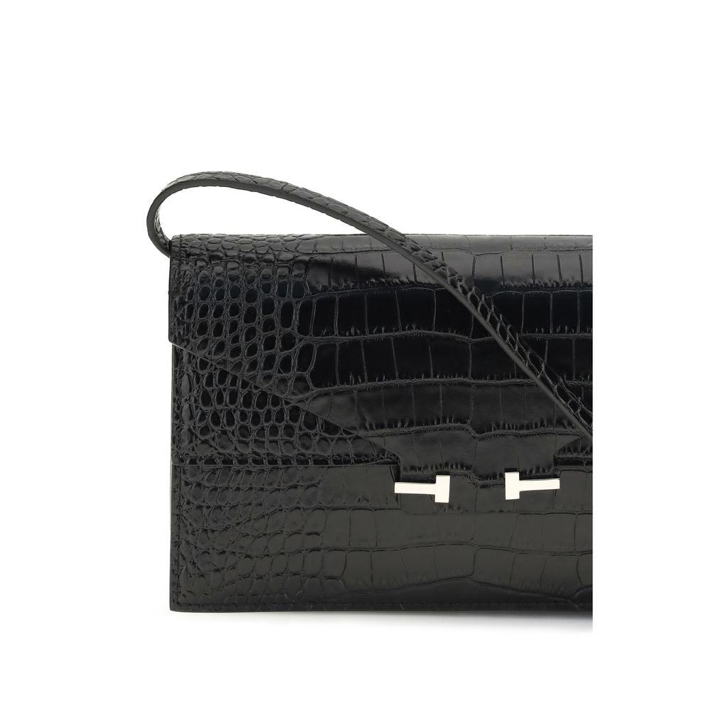 Tom Ford Black Calf Leather Bos Taurus Shoulder Bag - Luxury Boutique Co