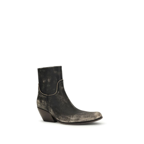 Balenciaga Black Calf Leather Bos Taurus Ankle Boots - Luxury Boutique Co