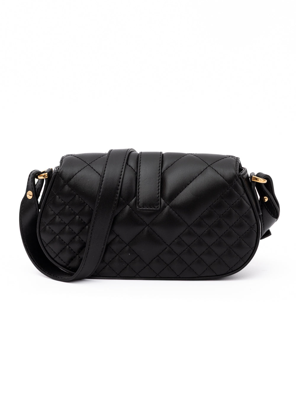 Versace Black Leather Quilted Shoulder Strap Bag - Luxury Boutique Co