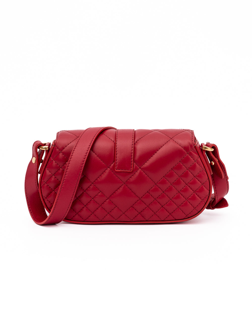 Versace Red Leather Quilted Shoulder Strap Bag - Luxury Boutique Co
