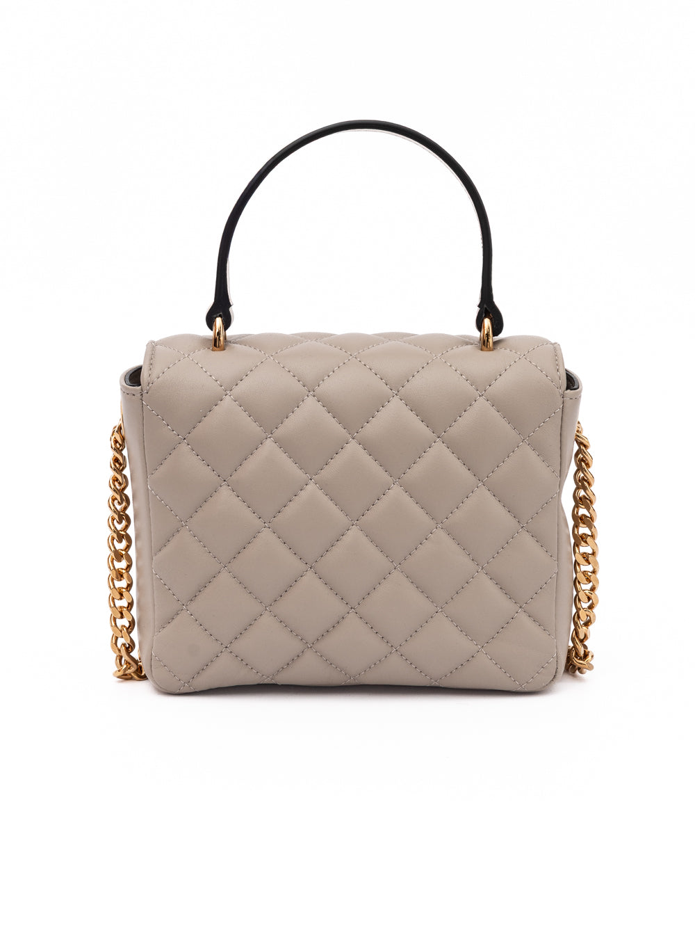 Versace Taupe Quilted Leather Handbag - Luxury Boutique Co