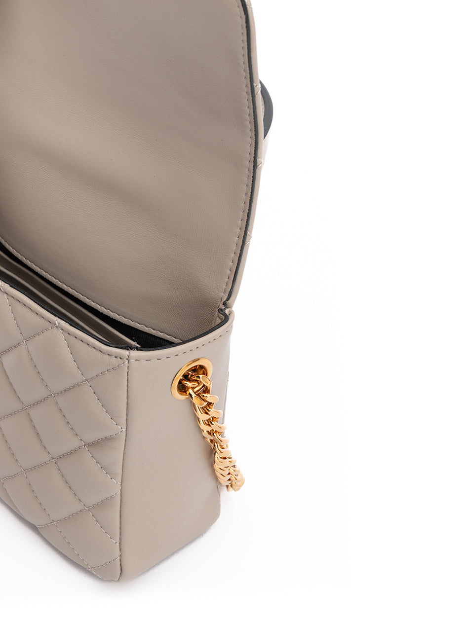 Versace Taupe Quilted Leather Handbag - Luxury Boutique Co