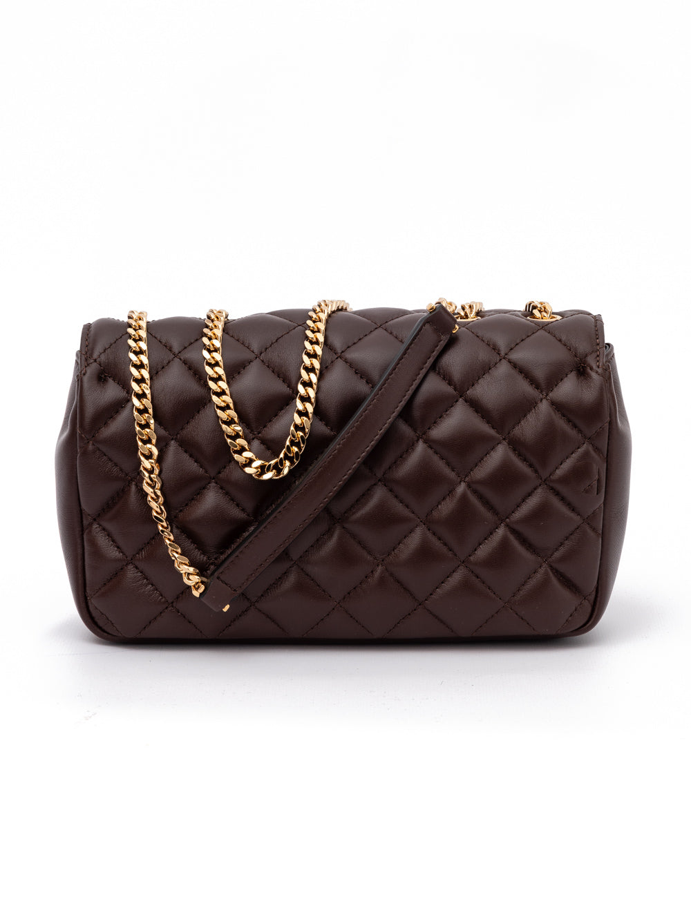 Versace Brown Quilted Leather Shoulder Strap Bag - Luxury Boutique Co