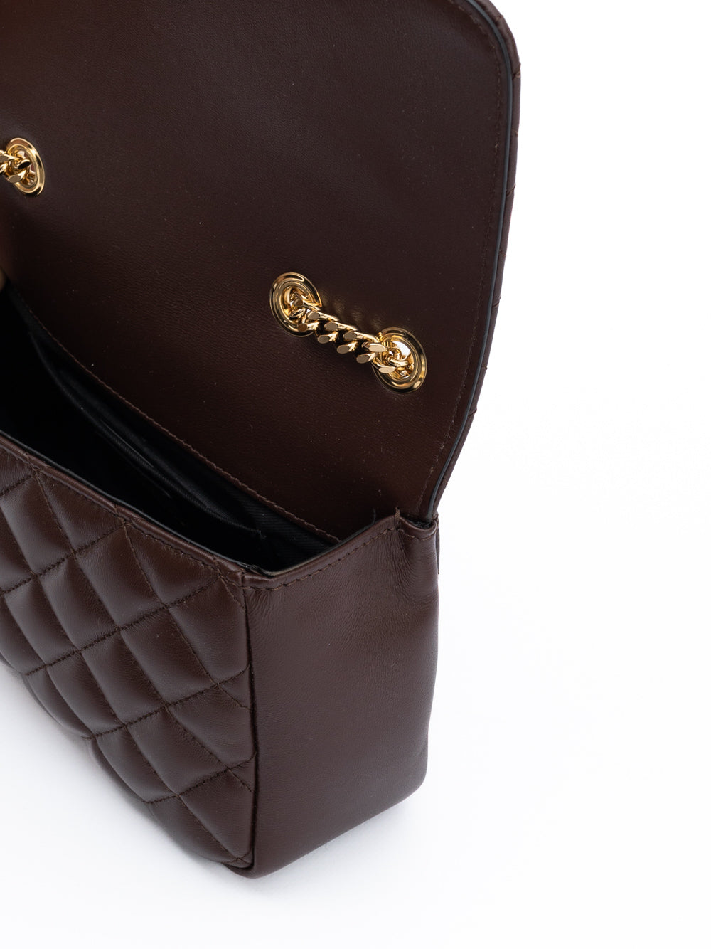 Versace Brown Quilted Leather Shoulder Strap Bag - Luxury Boutique Co