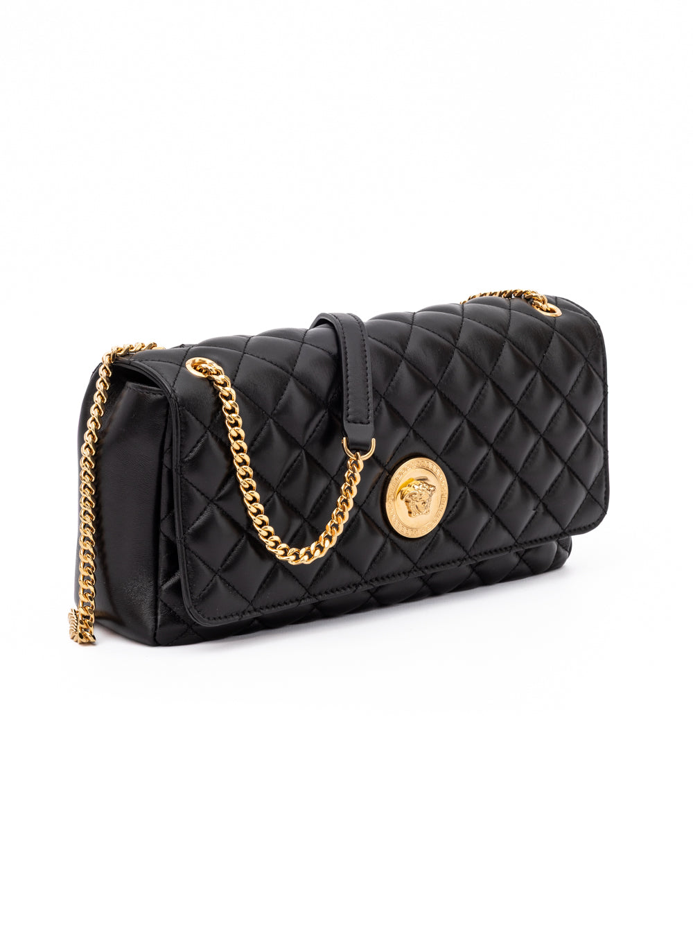 Versace Black Quilted Leather Shoulder Strap Bag - Luxury Boutique Co