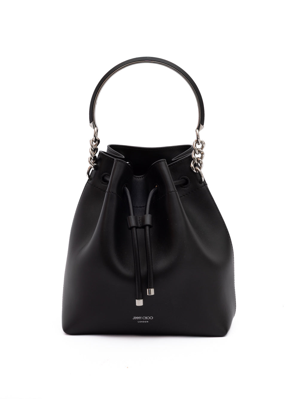 Jimmy Choo Black Bon Bon Leather Bucket - Luxury Boutique Co