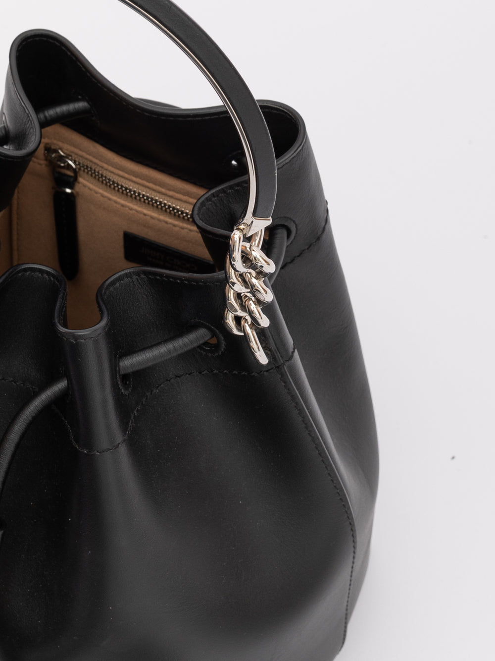 Jimmy Choo Black Bon Bon Leather Bucket - Luxury Boutique Co