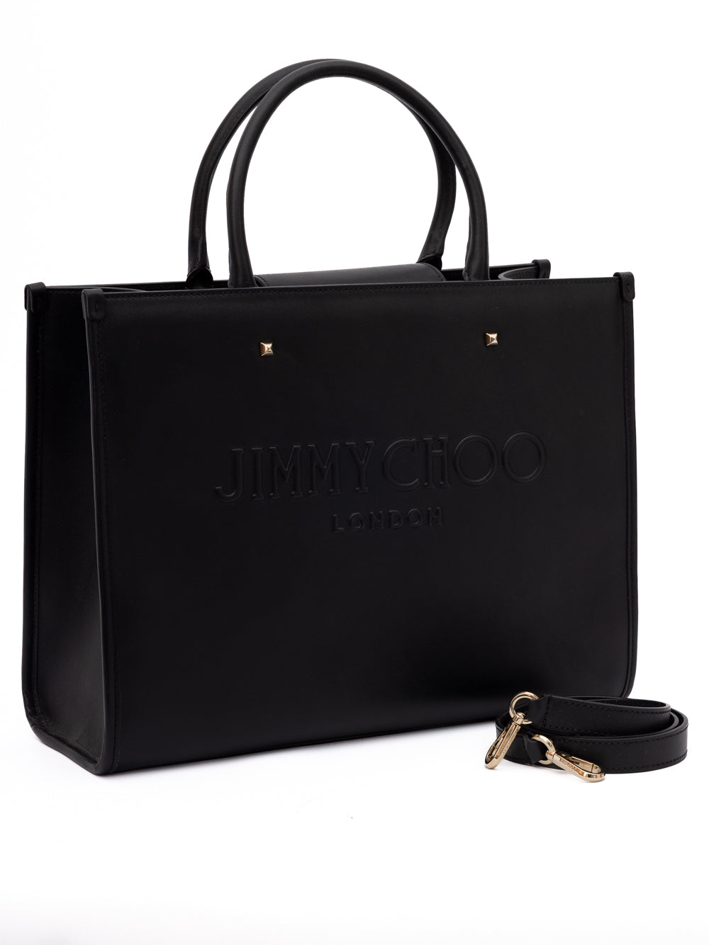 Jimmy Choo Black Avenue S Tote Leather Handbag - Luxury Boutique Co