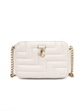 Jimmy Choo White Leather Avenue Camera Crossbody Bag - Luxury Boutique Co