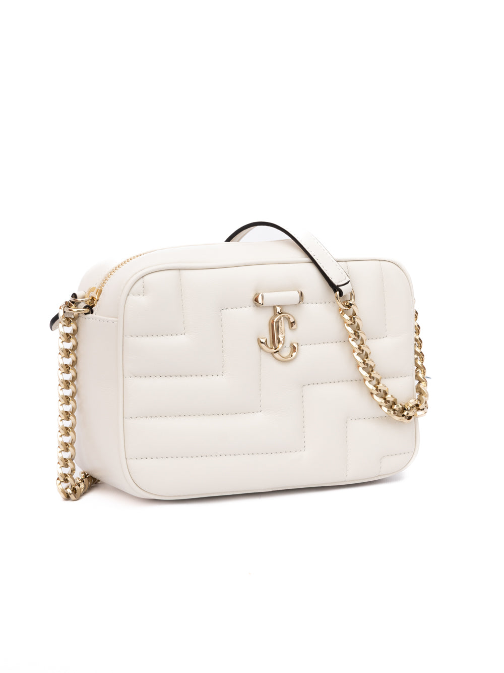 Jimmy Choo White Leather Avenue Camera Crossbody Bag - Luxury Boutique Co