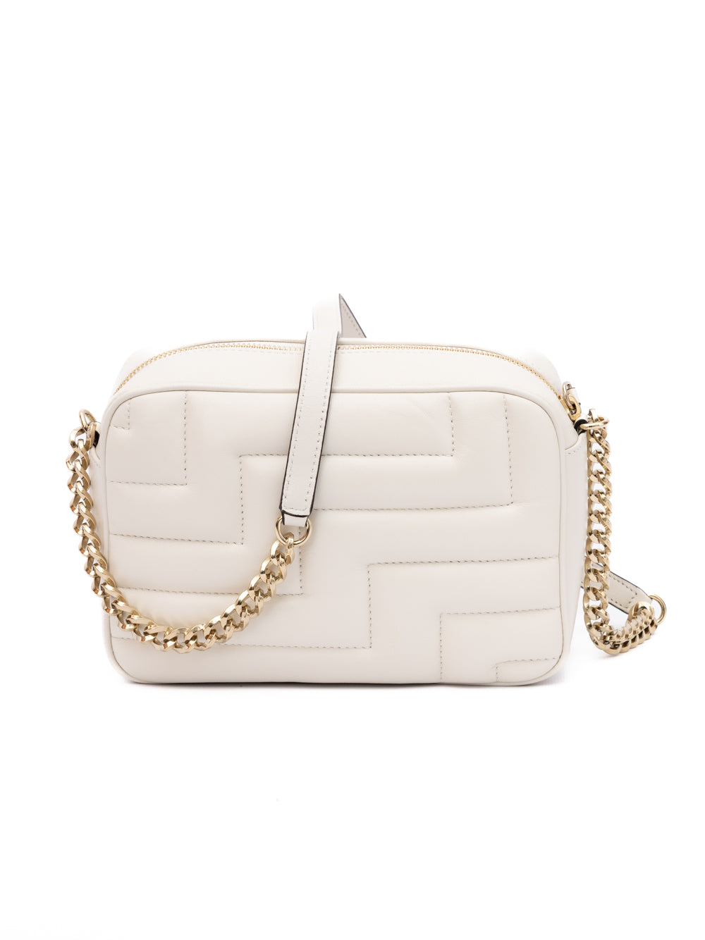 Jimmy Choo White Leather Avenue Camera Crossbody Bag - Luxury Boutique Co