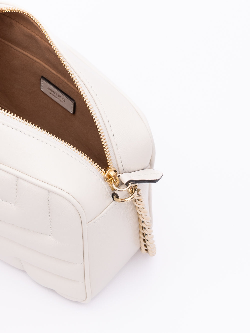 Jimmy Choo White Leather Avenue Camera Crossbody Bag - Luxury Boutique Co