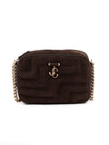 Jimmy Choo Brown Suede Avenue Camera Crossbody Bag - Luxury Boutique Co