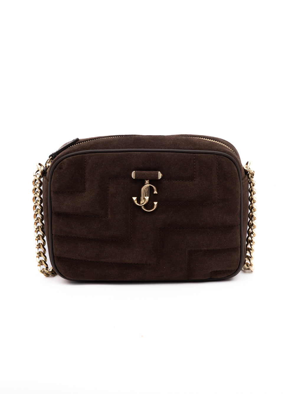 Jimmy Choo Brown Suede Avenue Camera Crossbody Bag - Luxury Boutique Co