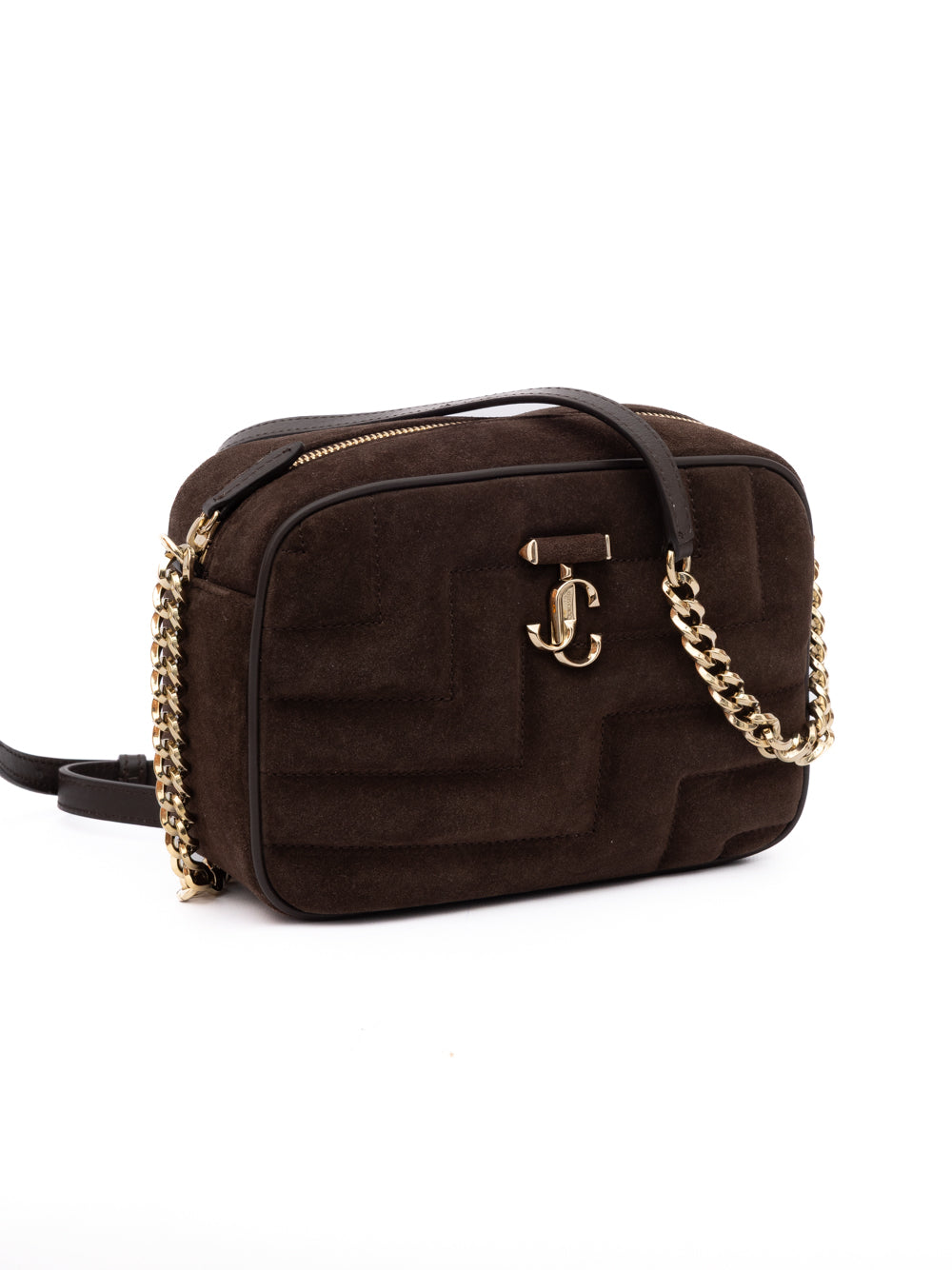Jimmy Choo Brown Suede Avenue Camera Crossbody Bag - Luxury Boutique Co