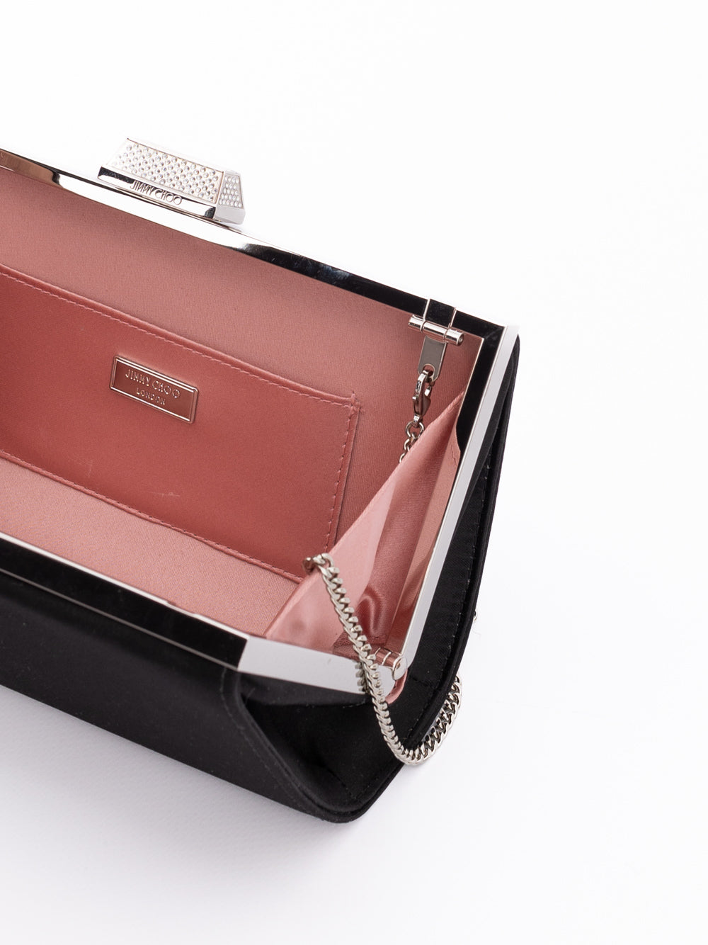 Jimmy Choo Black Satin Crossbody Bag - Luxury Boutique Co