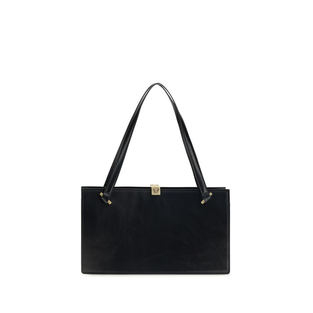 Versace Black Calf Leather Bos Taurus Shoulder Bag - Luxury Boutique Co