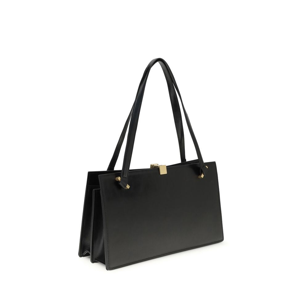 Versace Black Calf Leather Bos Taurus Shoulder Bag - Luxury Boutique Co