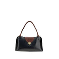 Versace Black Calf Leather Bos Taurus Shoulder Bag - Luxury Boutique Co
