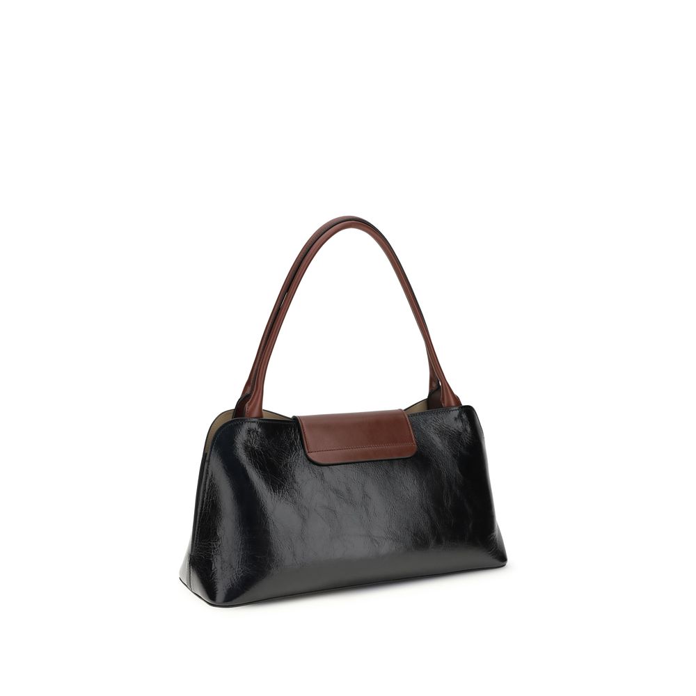 Versace Black Calf Leather Bos Taurus Shoulder Bag - Luxury Boutique Co