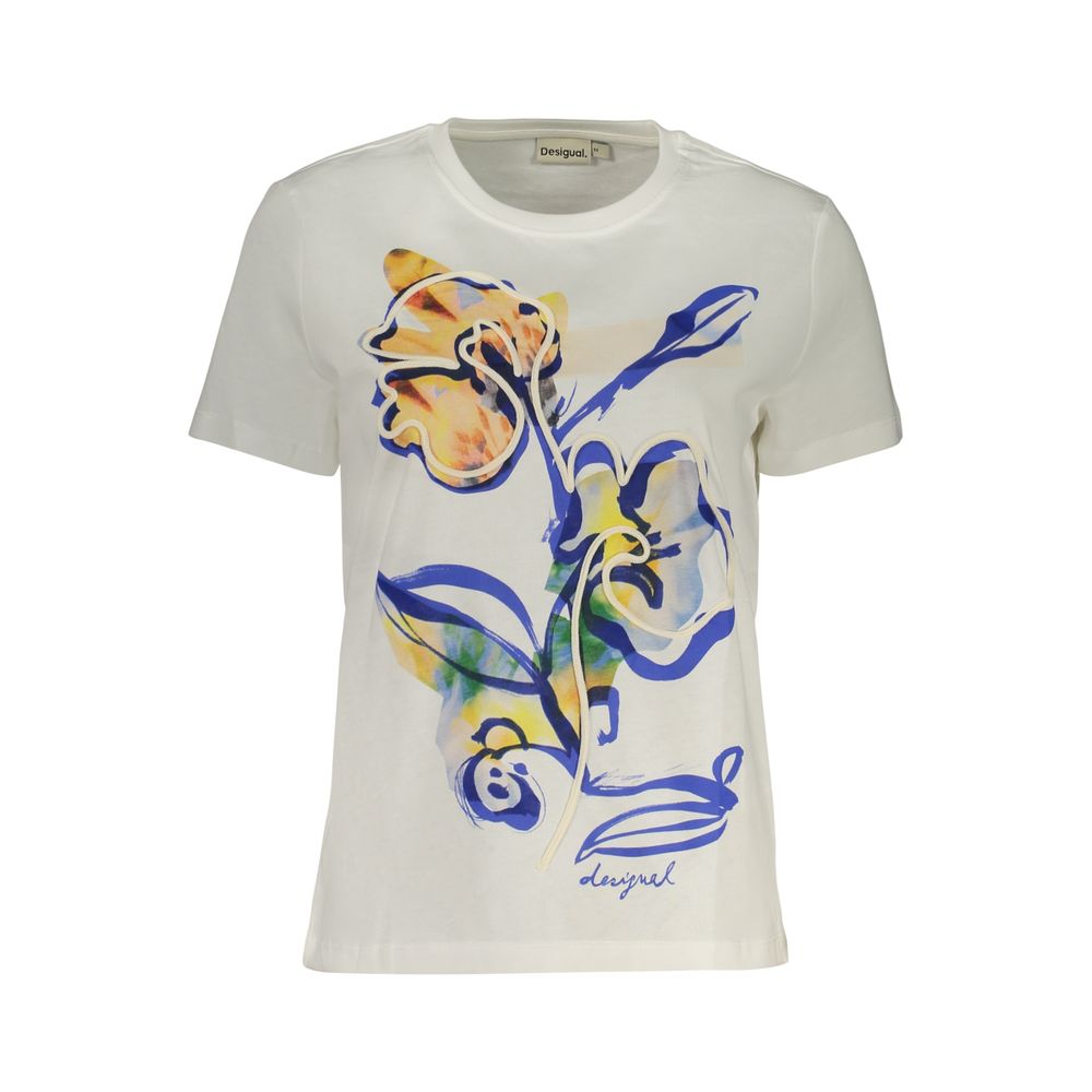 Desigual Bianco Cotton Women T-Shirt