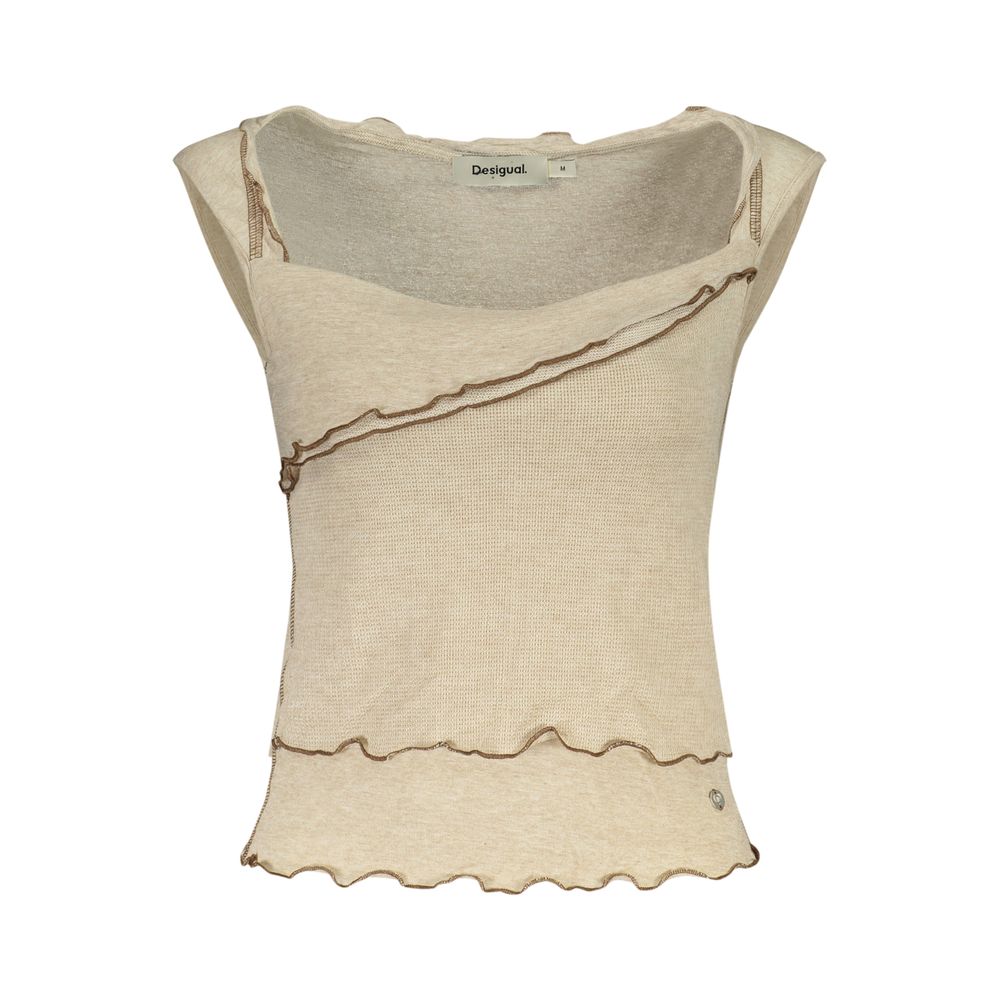 Desigual Beige Viscosa Woman Tank