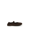 Miu Miu Brown Calf Leather Bos Taurus Ballet Flats - Luxury Boutique Co