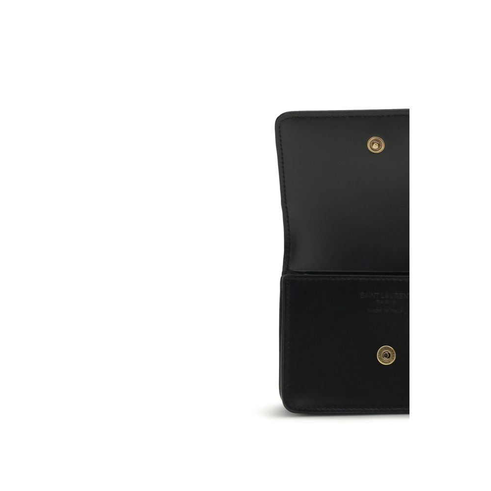 Saint Laurent Black Calf Leather Bos Taurus Wallet - Luxury Boutique Co