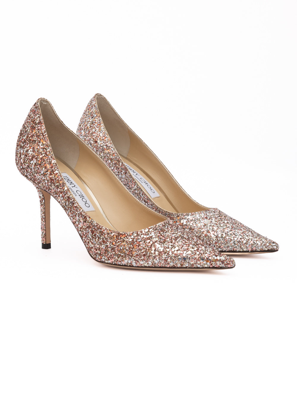Jimmy Choo Rose Coarse Glitter Love 85 Pumps - Luxury Boutique Co
