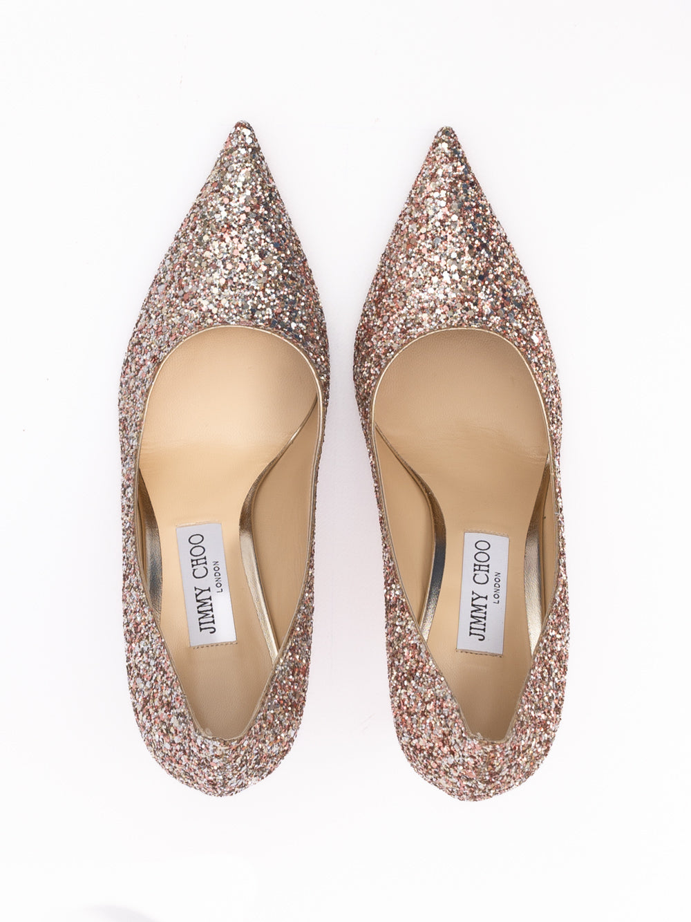 Jimmy Choo Rose Coarse Glitter Love 85 Pumps - Luxury Boutique Co