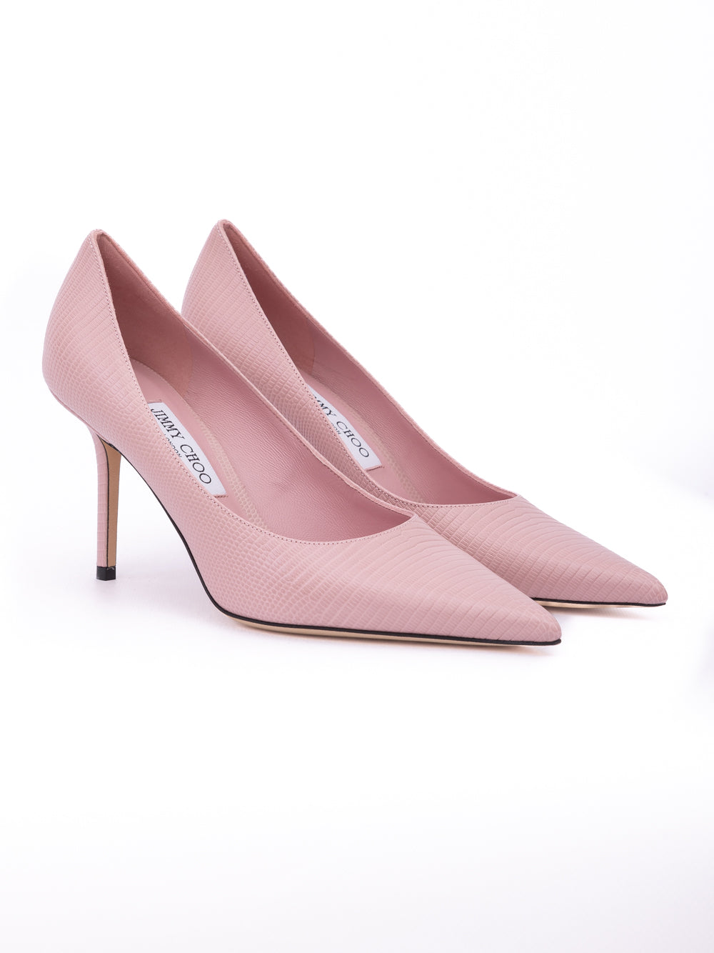 Jimmy Choo Pink Lizard Printed Leather Love 85 Pumps - Luxury Boutique Co