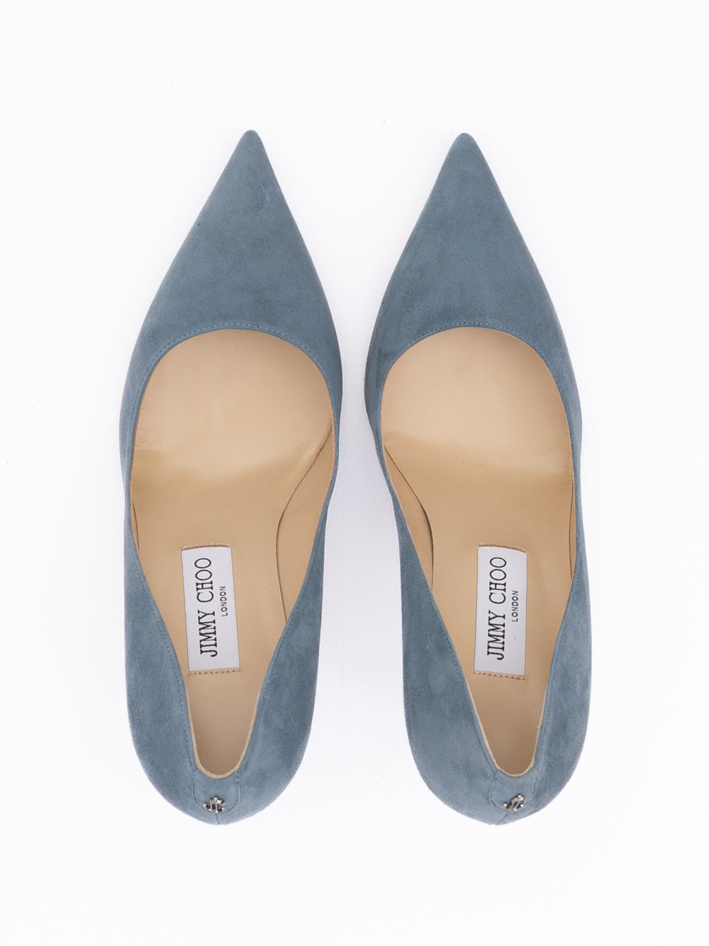 Jimmy Choo Dusk Blue Suede Agnes Pumps - Luxury Boutique Co