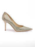 Jimmy Choo Gold Glitter Fabric Agnes Pumps - Luxury Boutique Co