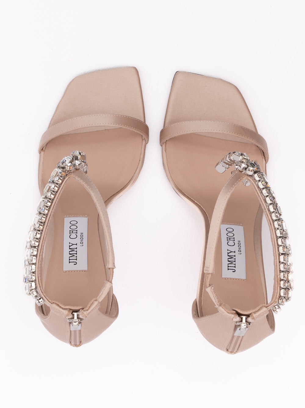 Jimmy Choo Powder Pink Satin Verity 100 Sandals - Luxury Boutique Co
