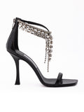 Jimmy Choo Black Leather Verity 100 Sandals - Luxury Boutique Co
