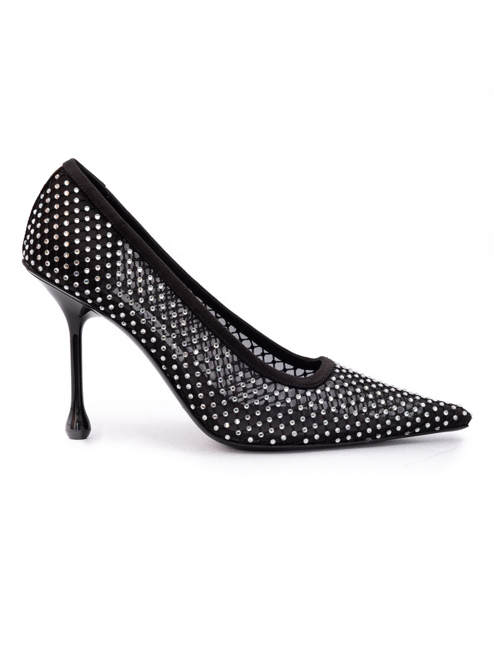 Jimmy Choo Black Mesh Satin Crystal Ixia 95 Pumps - Luxury Boutique Co