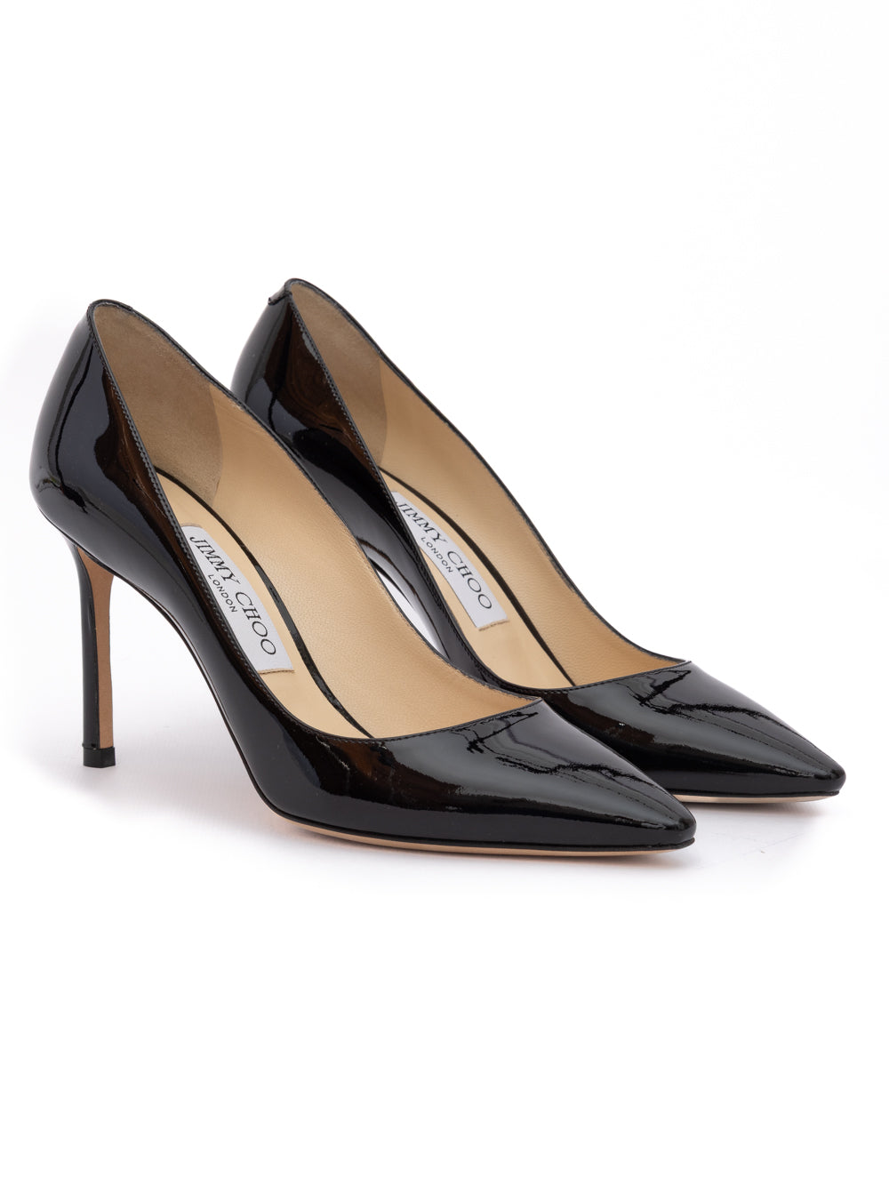 Jimmy Choo Black Patent Leather Romy 85 Pumps - Luxury Boutique Co