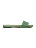Jimmy Choo Green Satin Crystal Clovis Flat - Luxury Boutique Co