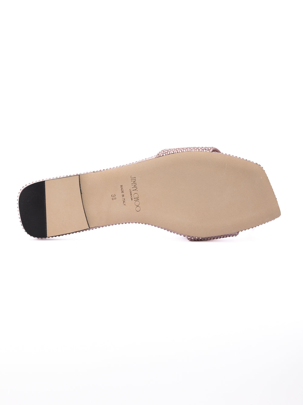 Jimmy Choo Pink Satin Crystal Clovis Flat - Luxury Boutique Co