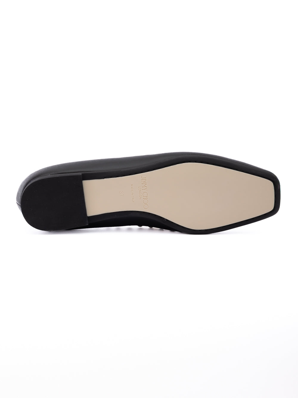Jimmy Choo Black Leather Dome Studs Mirele Ballet Flat - Luxury Boutique Co