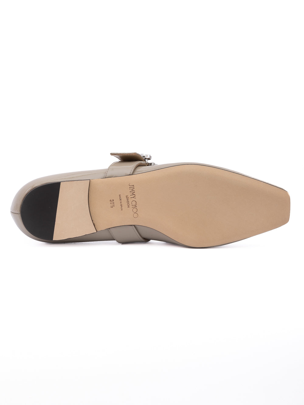 Jimmy Choo Taupe Grey Patent Leather Chery Ballet Flat - Luxury Boutique Co