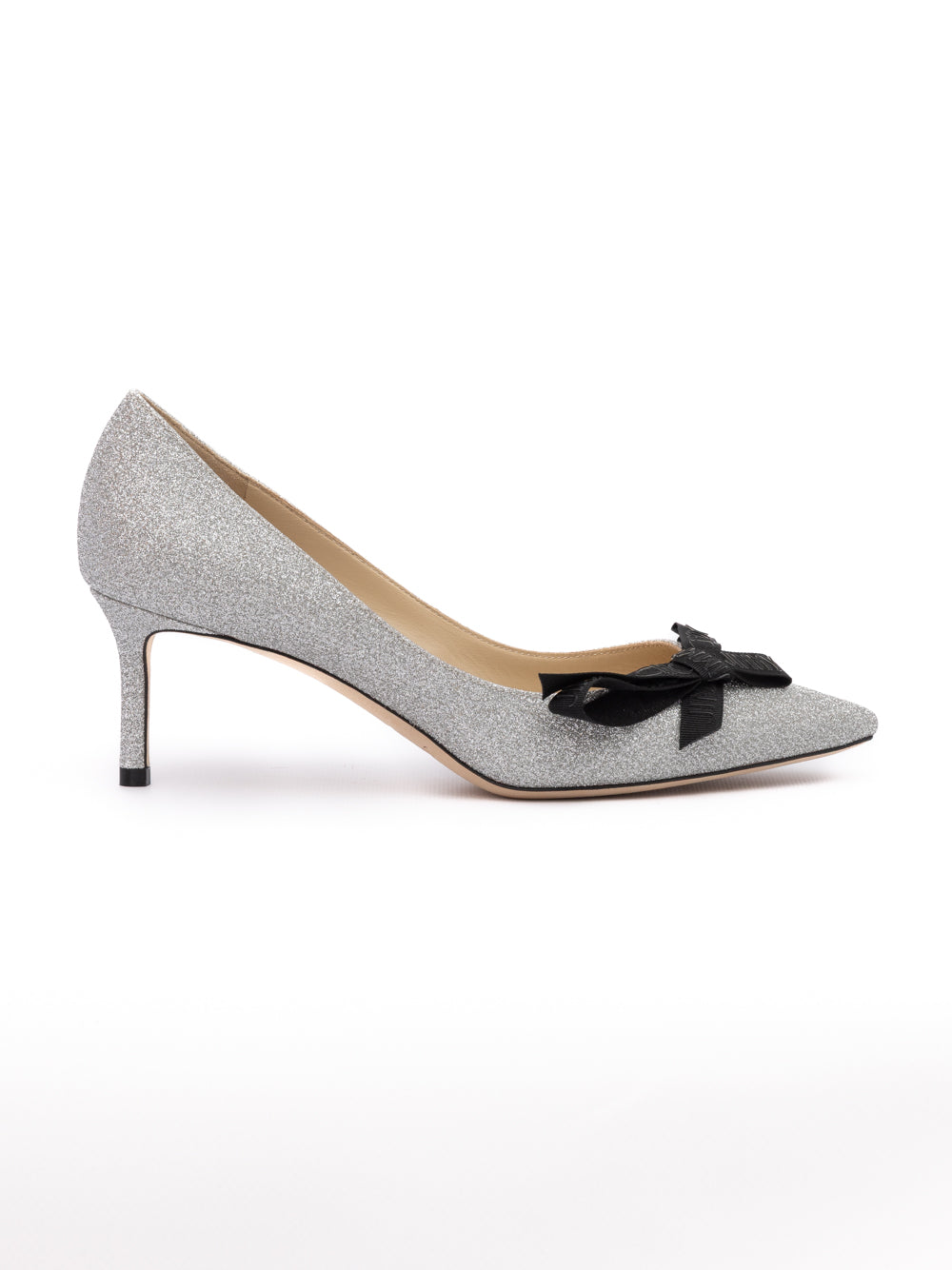 Jimmy Choo Silver Fine Glitter Fabric Romy 60 Pumps - Luxury Boutique Co