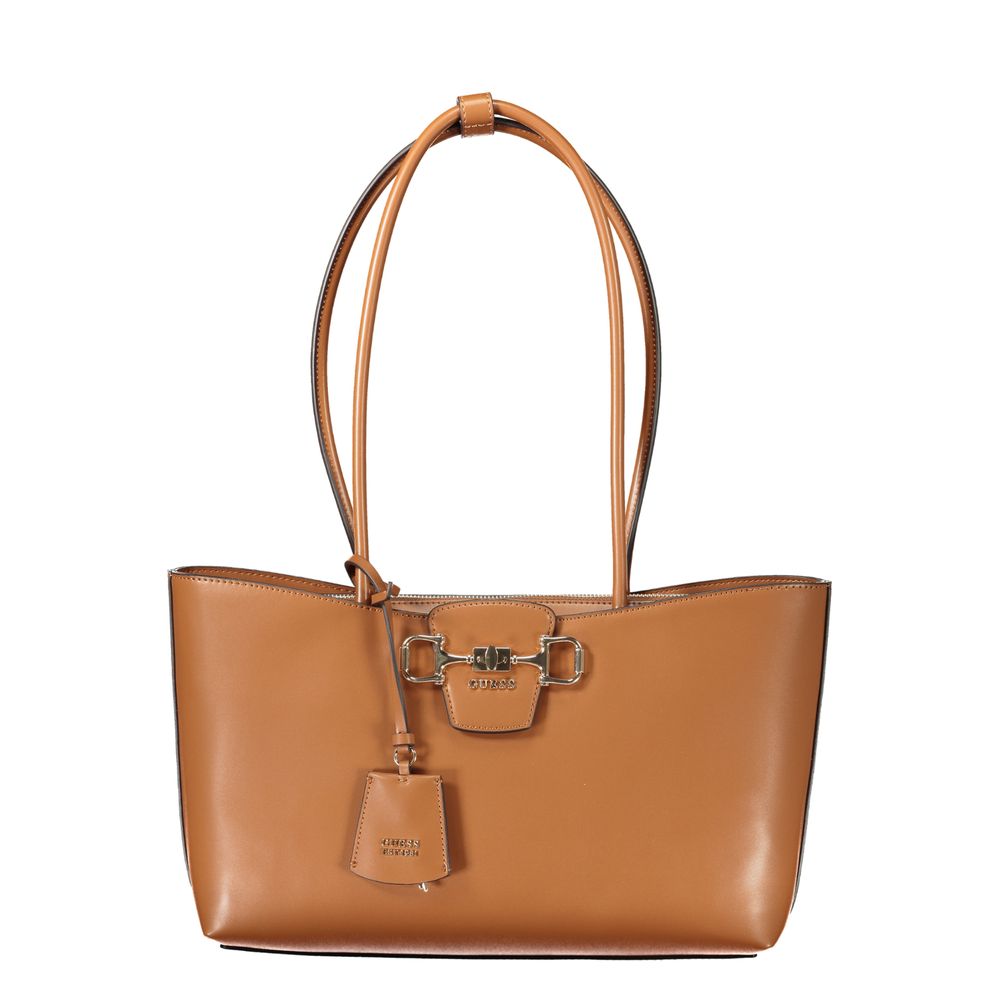 Guess Jeans Marrone Poliuretano Women Handbag - Luxury Boutique Co
