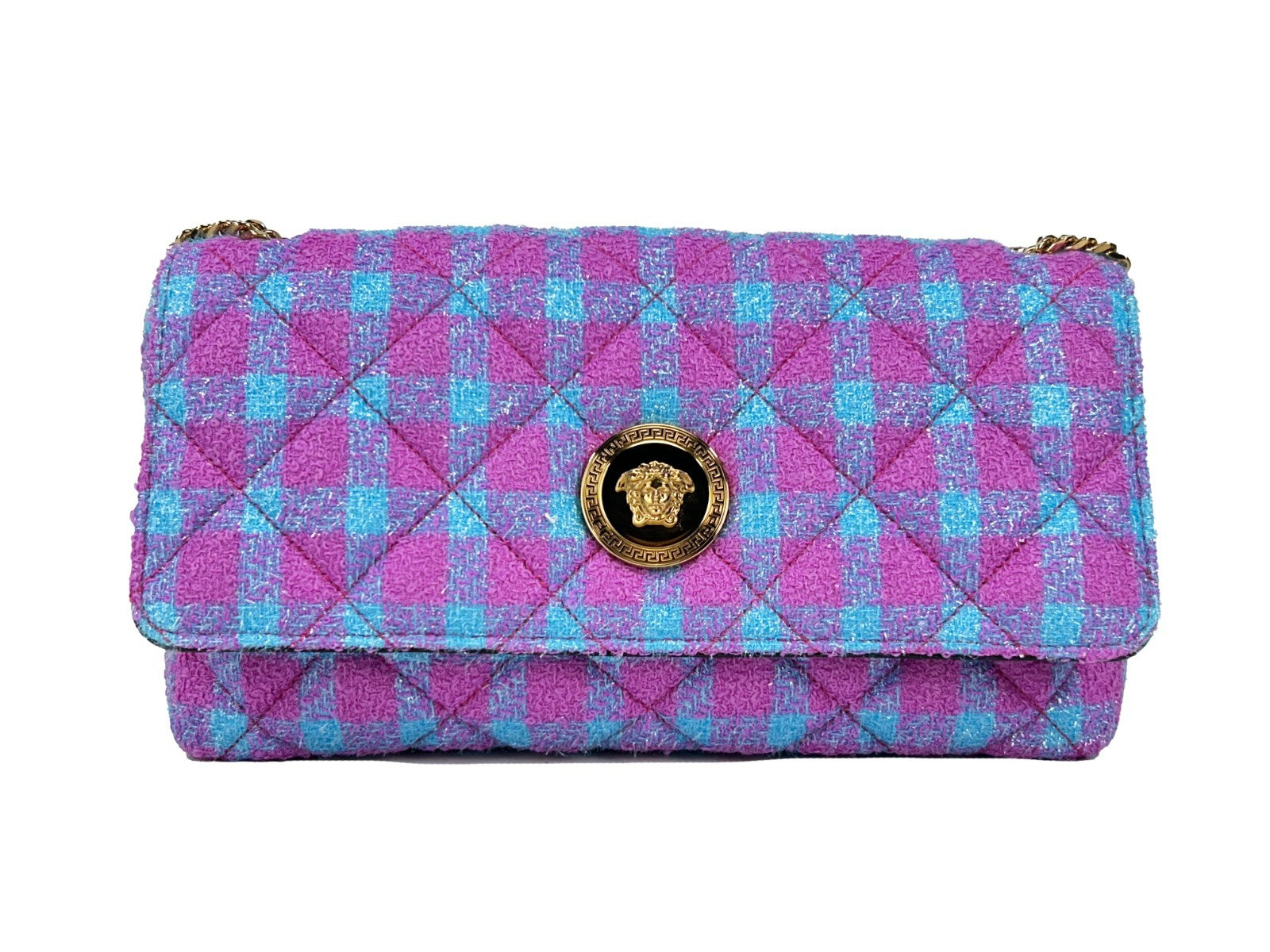 Versace Wool Lurex Medium Shoulder Crossbody Bag - Luxury Boutique Co