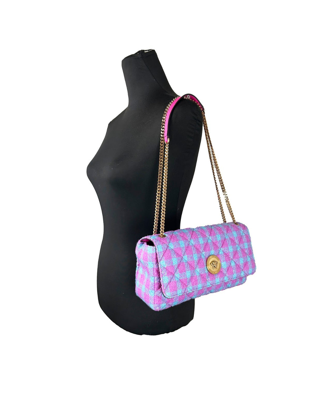 Versace Wool Lurex Medium Shoulder Crossbody Bag - Luxury Boutique Co
